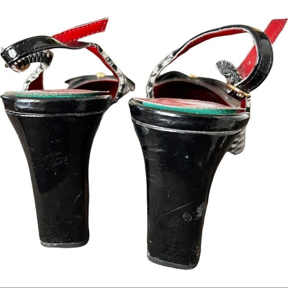 Liz & Co B&W Houndstooth with Ribbon Sling Back Heels Sz 7M - Picture 8 of 10